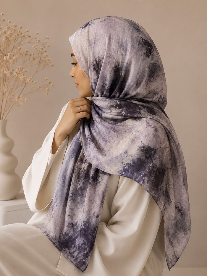 Printed Modal Hijab – Lavender Smoke