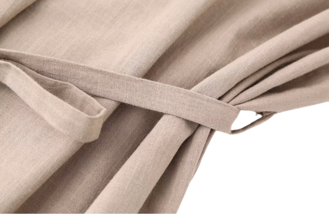 Ensemble cache-cœur en lin