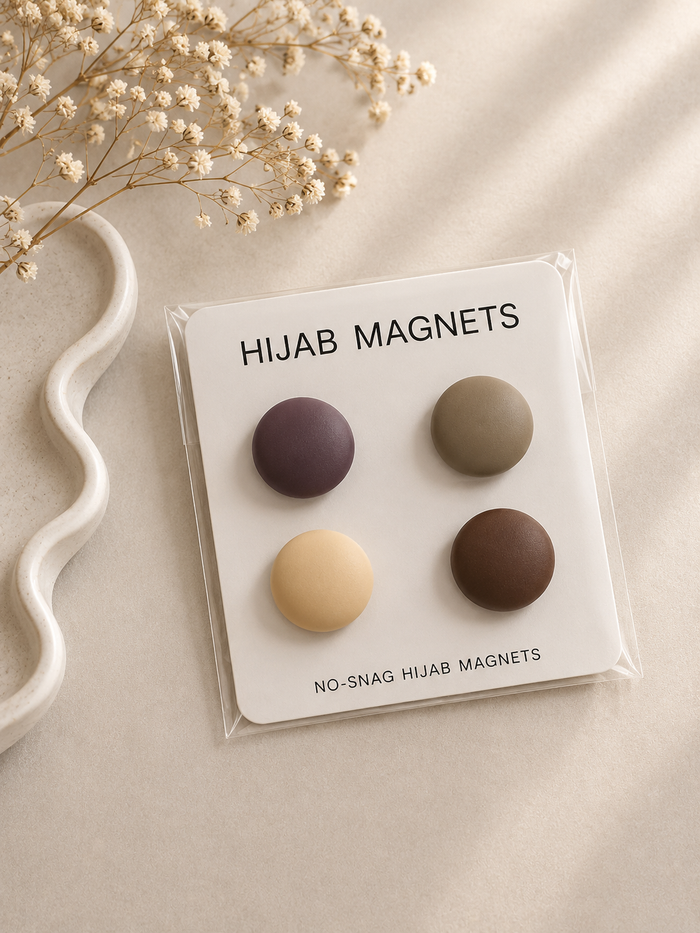 Premium No-Snag Hijab Magnets - Neutral coffee set