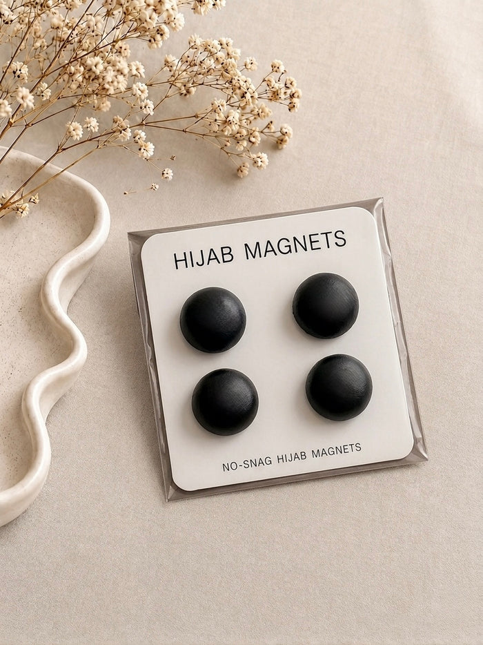 Premium No-Snag Hijab Magnets - Essential Black set