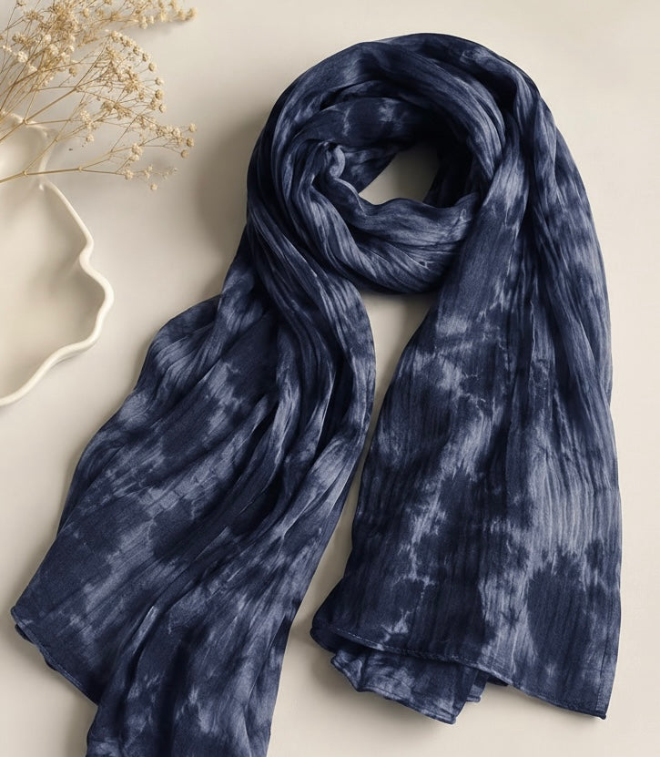 Midnight blue Tie-Dye Modal Hijab