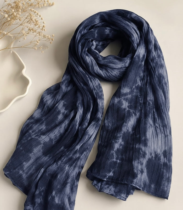 Midnight blue Tie-Dye Modal Hijab