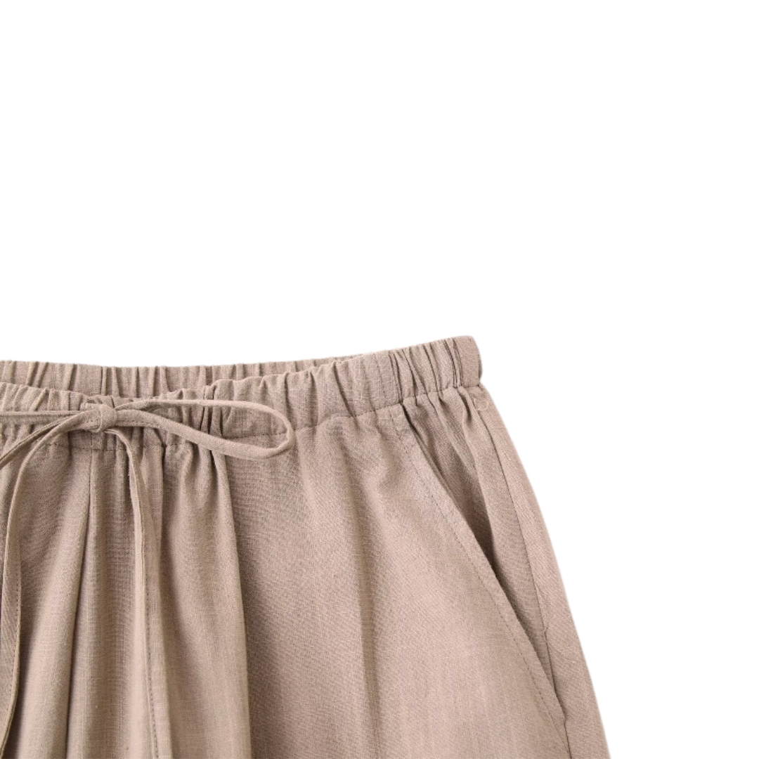 Ensemble cache-cœur en lin