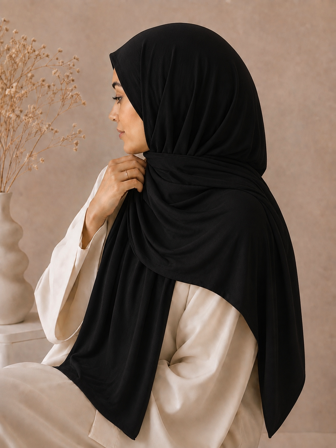 Premium Jersey Hijab - Black
