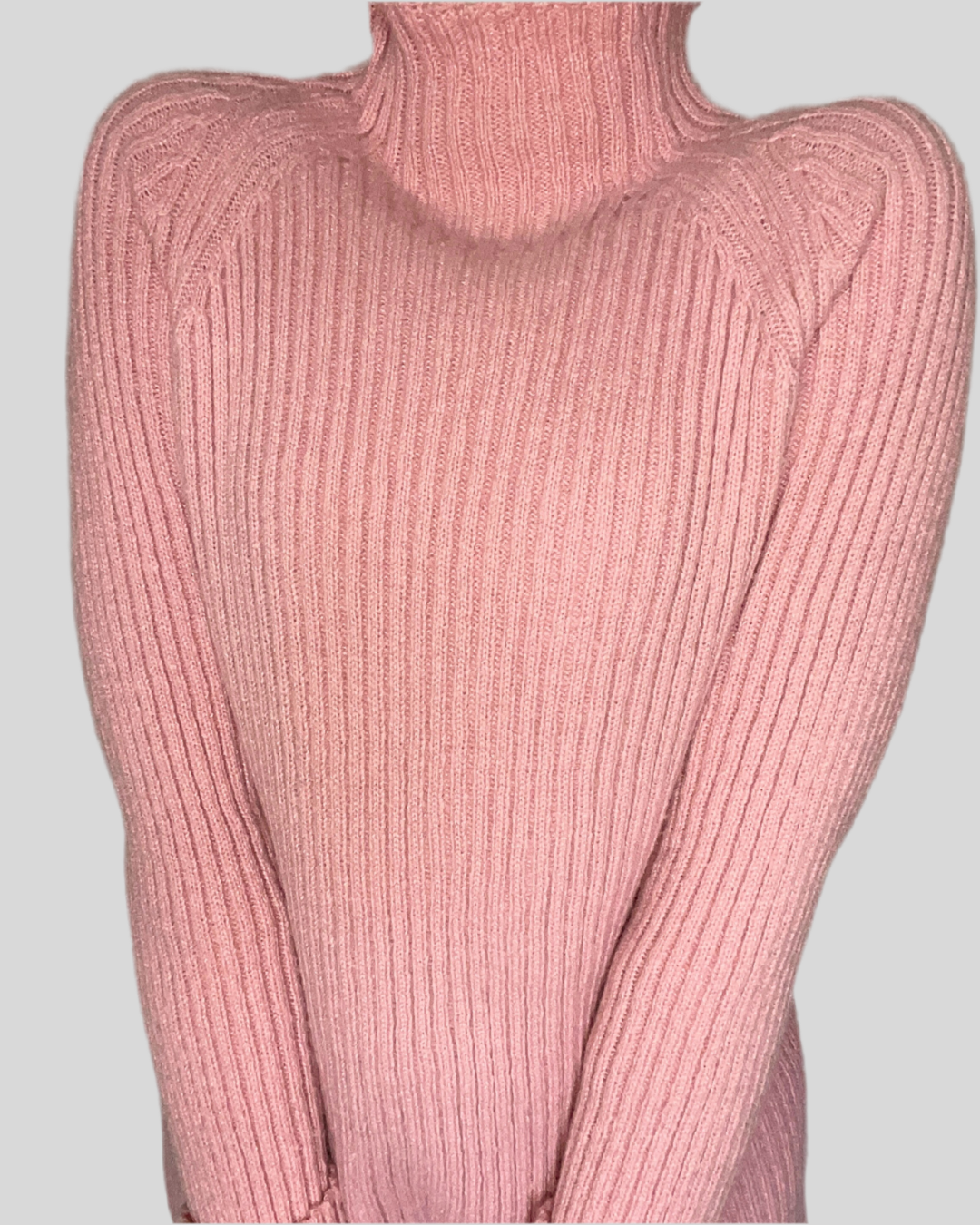 Pull Col Roulé Moderne – Rose coupe universelle