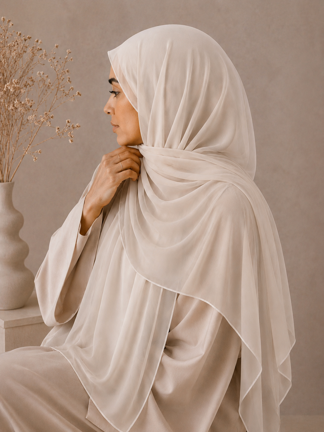Premium Soft Chiffon Hijab - Ivory