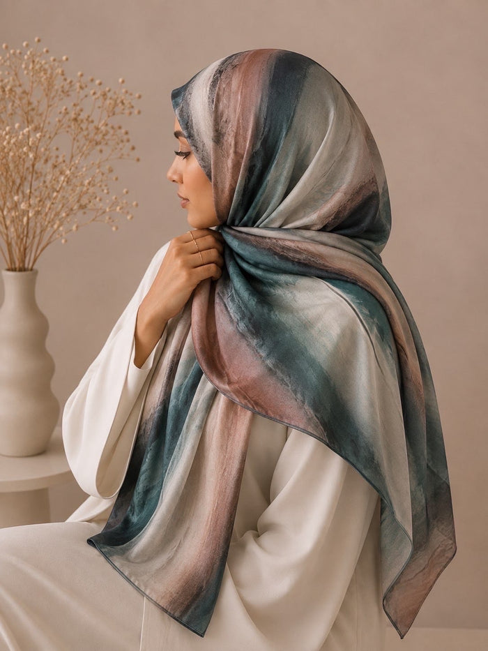 Printed Modal Hijab – Rosewood Mist