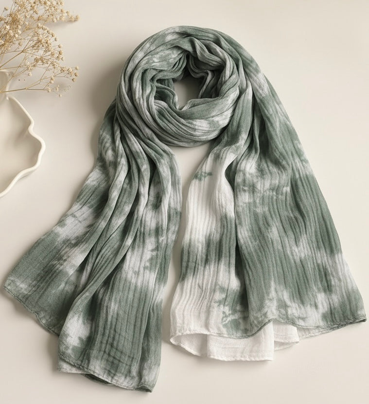 Sage green Tie-Dye Modal Hijab