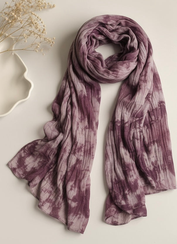 Lilac Haze Tie-Dye Modal Hijab