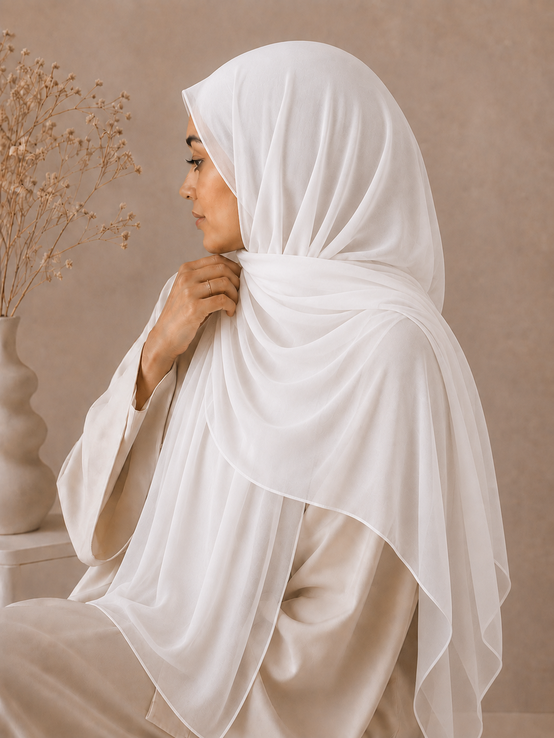Premium Chiffon Hijab - White