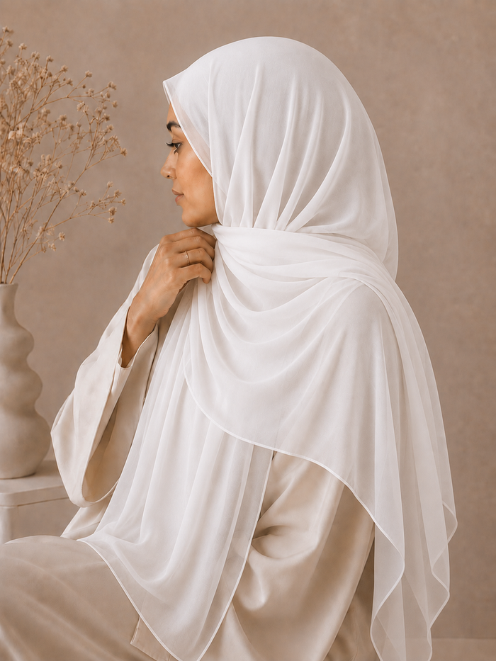 Premium Soft Chiffon Hijab - White