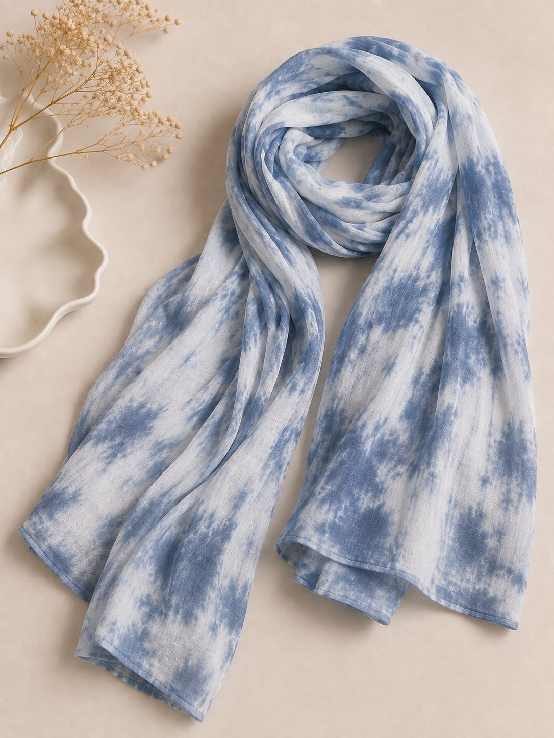 Sky blue Tie-Dye Modal Hijab