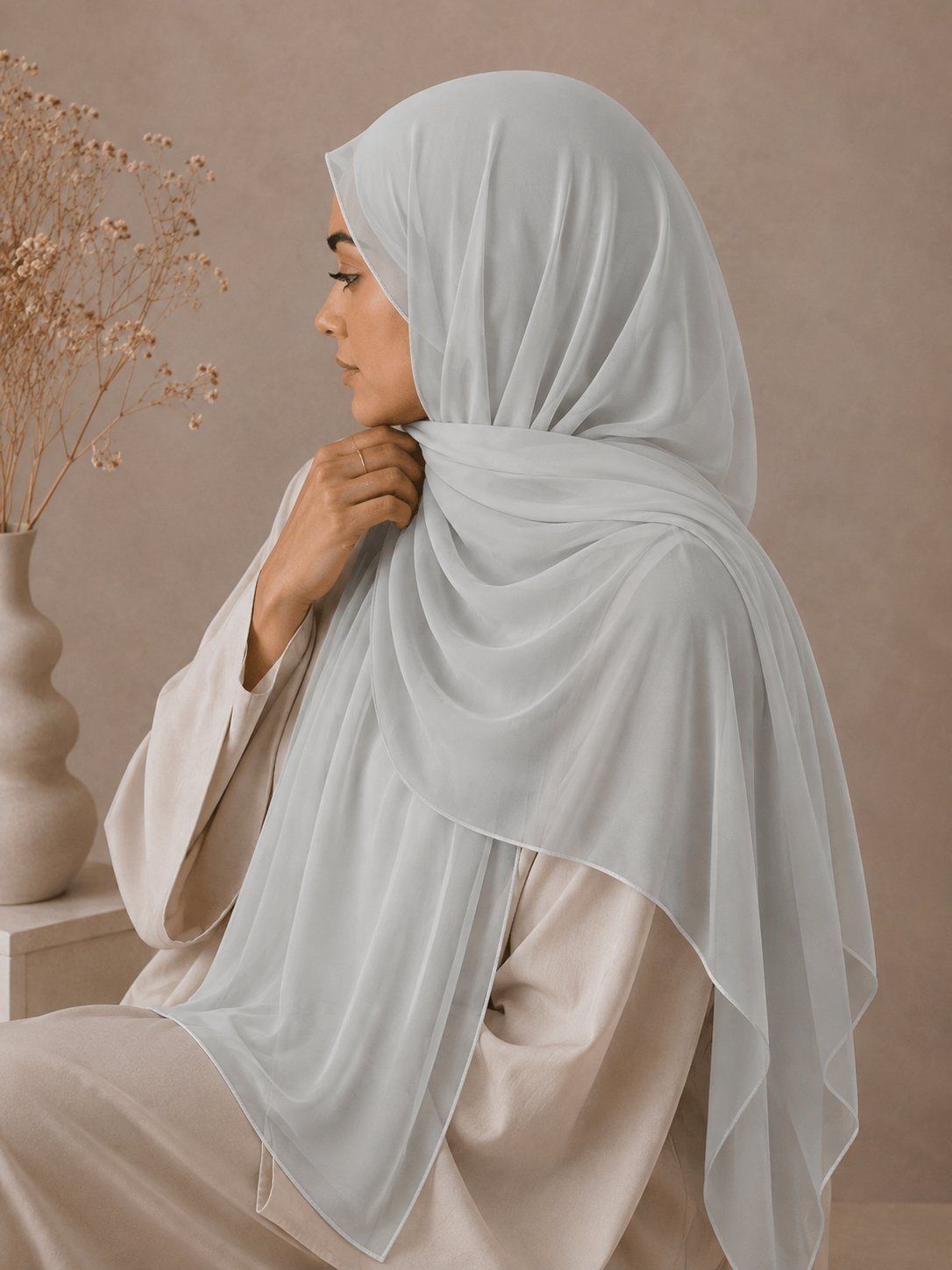 Premium Soft Chiffon Hijab - Mist Blue