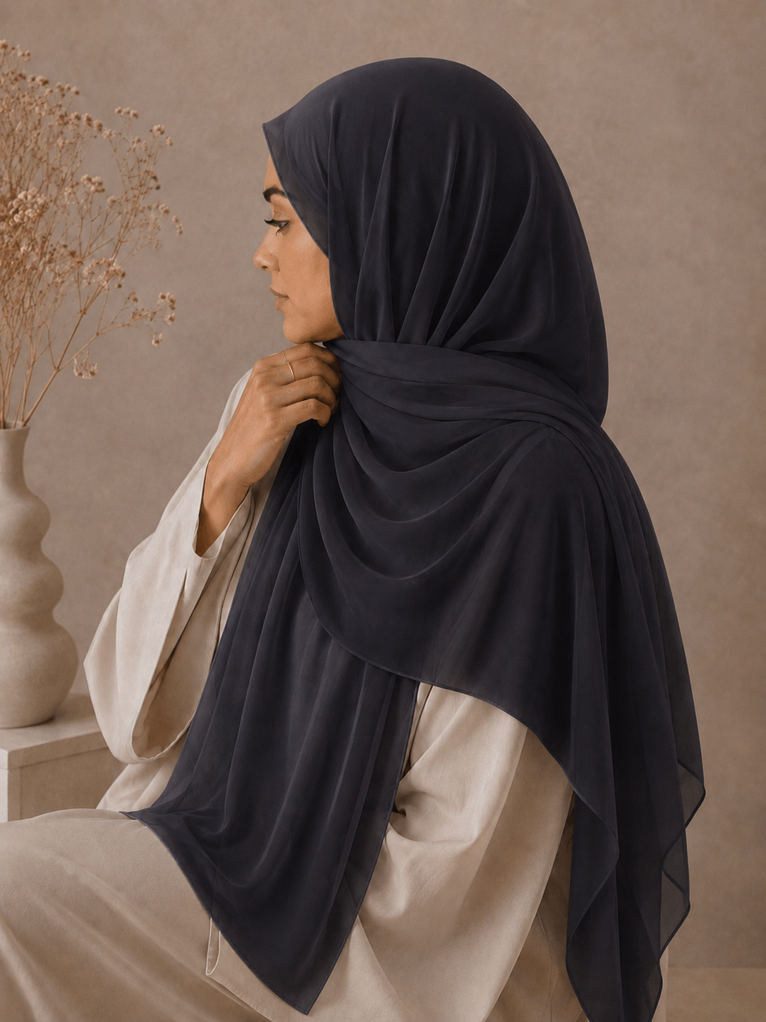 Premium Soft Chiffon Hijab - Midnight blue