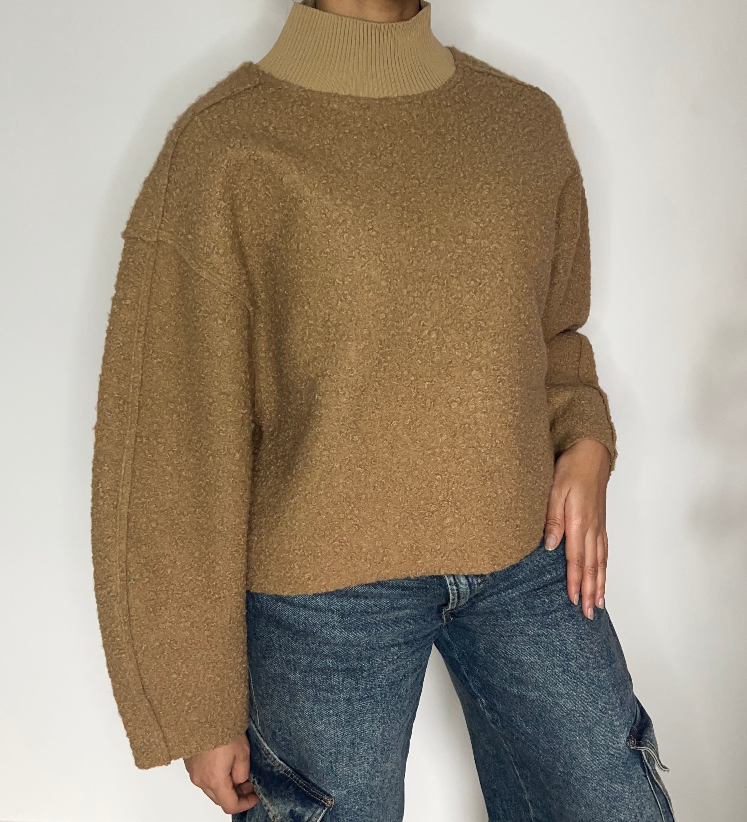 Polaire moutonné cropped - Marron