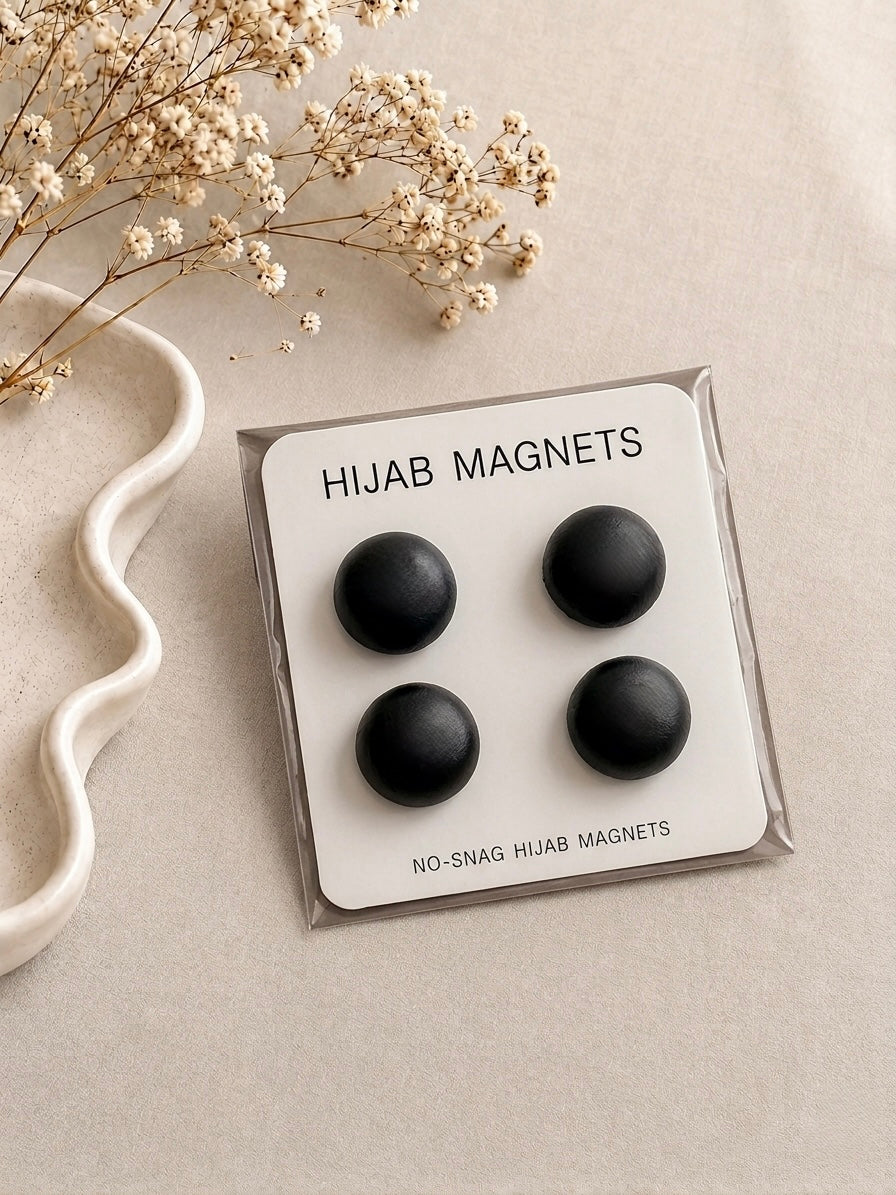 Premium No-Snag Hijab Magnets -  Essential Black set